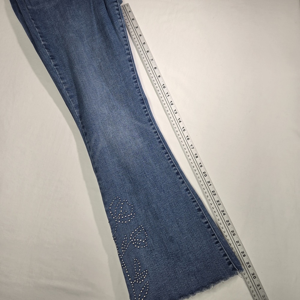 Lucky Brand Jeans Legend ‎ Womens Sz 14/32R Stevie High Rise  Flare Distressed - Picture 16 of 16